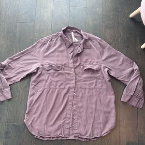 Babaton Purple Utility Button Up Shirt Size Large